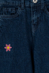 Girl's Floral Denim Pant